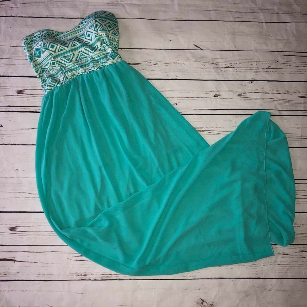 Strapless Aztec dress